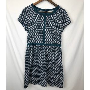 Boden Teal Clementine Jacquard Dress With Pockets